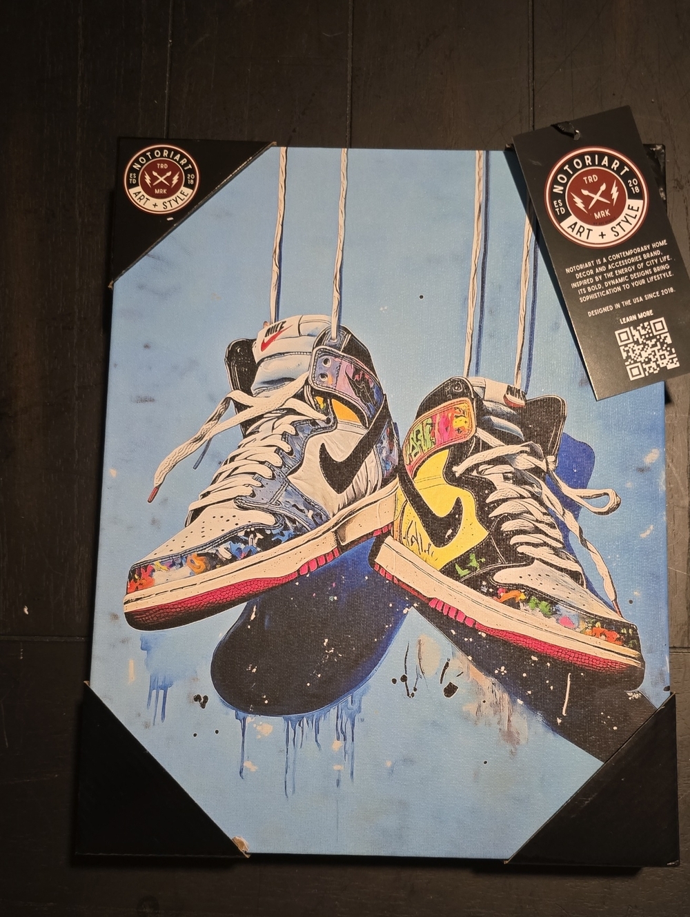NWT Colorful Nike Swoosh Sneaker Wall Art